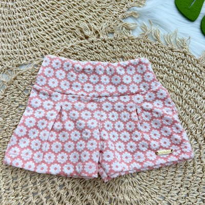  Conjunto Blusa Lovely Day e Shorts Rosa com Florzinhas
